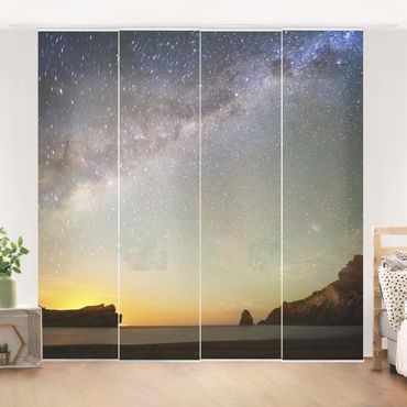 Sliding panel curtains set - Starry Sky Above The Ocean