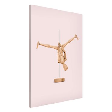 Magnetic memo board - Pole Dance With Wooden Figure