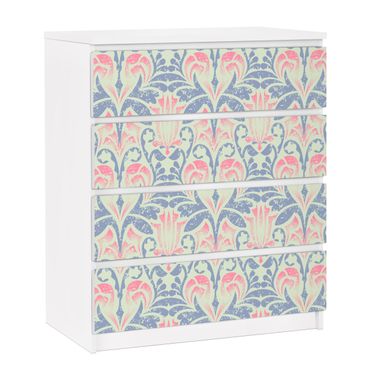 Adhesive film for furniture IKEA - Malm chest of 4x drawers - Linen Damask Ornament