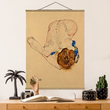 Fabric print with poster hangers - Egon Schiele - Forward Flexed Act