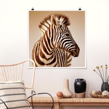 Poster - Zebra Baby Portrait