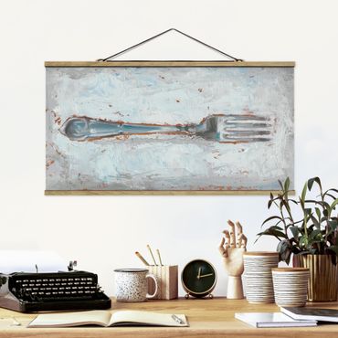 Fabric print with poster hangers - Impressionistic Cutlery - Fork