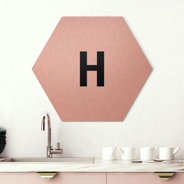 Alu-Dibond hexagon - Letter White H
