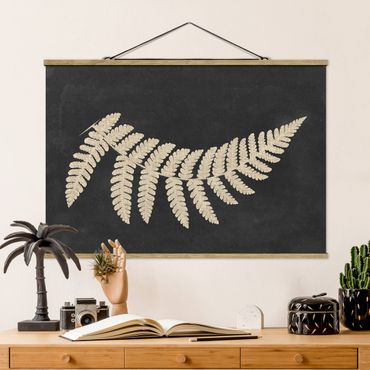 Fabric print with poster hangers - Fern With Linen Structure IV