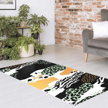 Vinyl Floor Mat - Animal Print Zebra Tiger Leopard Africa - Portrait Format 1:2