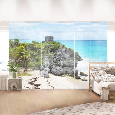 Sliding panel curtains set - Caribbean Coast Tulum Ruins