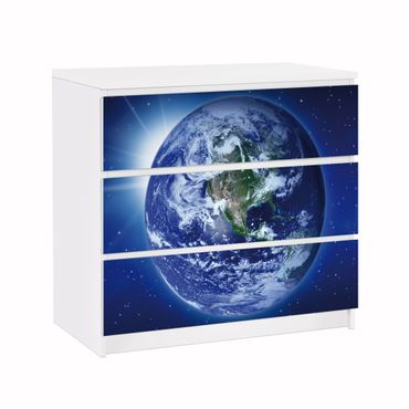 Adhesive film for furniture IKEA - Malm chest of 3x drawers - Earth In Space