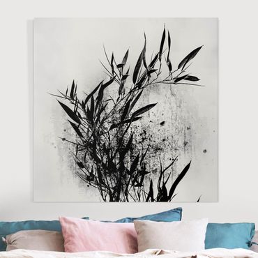 Print on canvas - Graphical Plant World - Black Bamboo