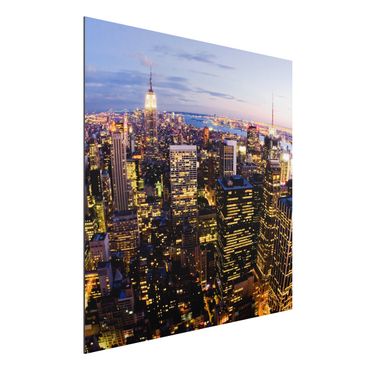 Print on aluminium - New York Skyline At Night