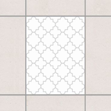Tile sticker - Traditional Quatrefoil White Light Grey