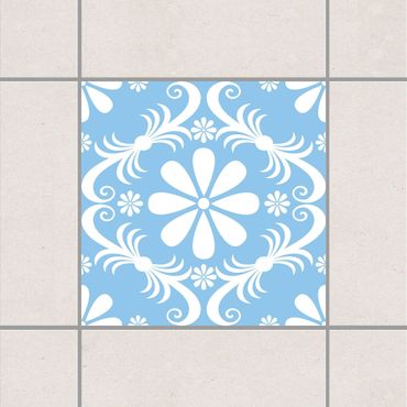 Tile sticker - Flower Design Light Blue