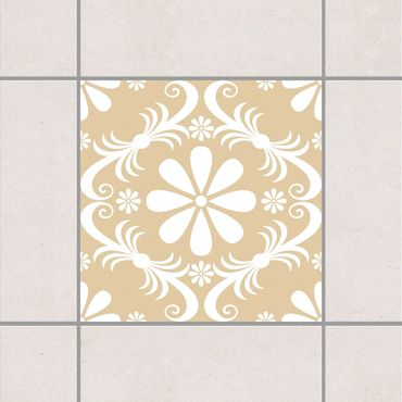 Tile sticker - Floral Light Brown