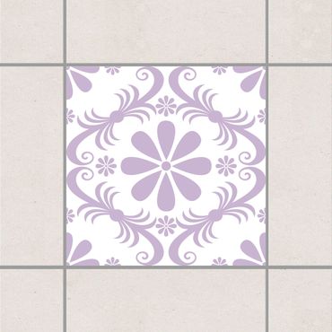 Tile sticker - Flower Design White Lavender