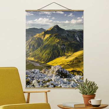 Fabric print with poster hangers - Mountains And Valley Of The Lechtal Alps In Tirol