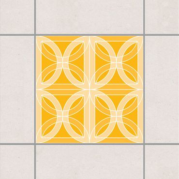 Tile sticker - Circular Tile Design Melon Yellow