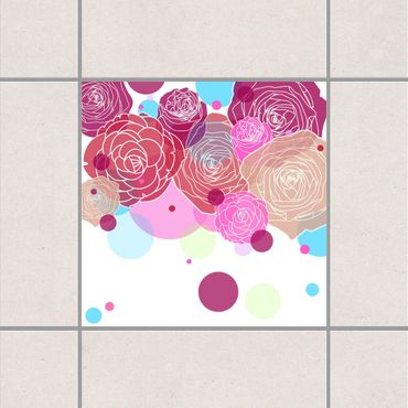 Tile sticker - Roses And Bubbles
