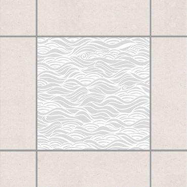 Tile sticker - They dreamed of delicate waves on the sea Light Grey