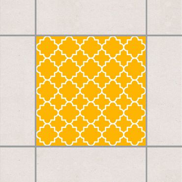 Tile sticker - Traditional Quatrefoil Melon Yellow
