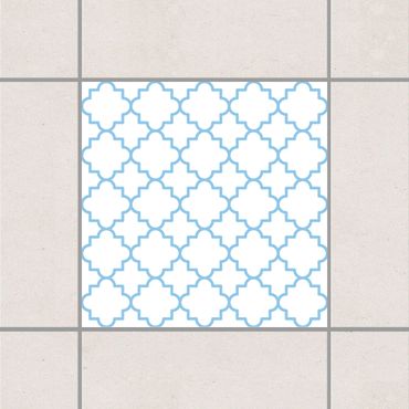 Tile sticker - Traditional Quatrefoil White Light Blue