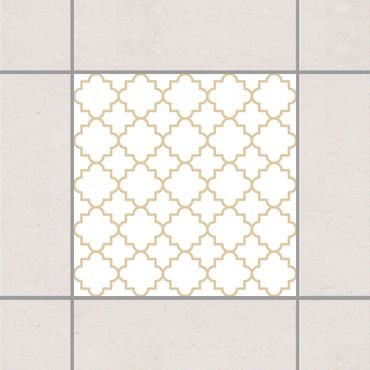 Tile sticker - Traditional Quatrefoil White Light Brown
