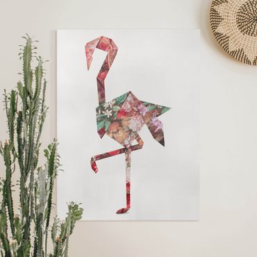Print on canvas - Origami Flamingo