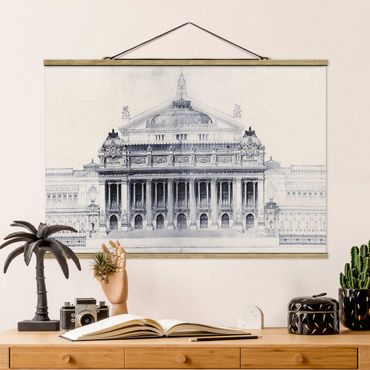 Fabric print with poster hangers - Les Grand Prix De Rome In Blue II