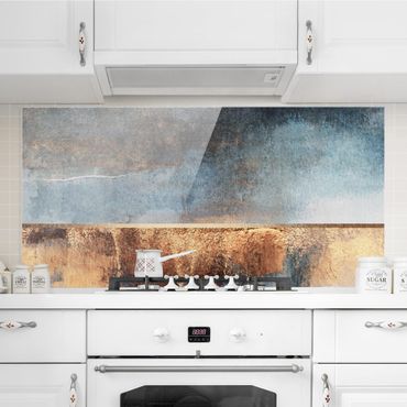 Splashback - Abstract Lakeshore In Gold