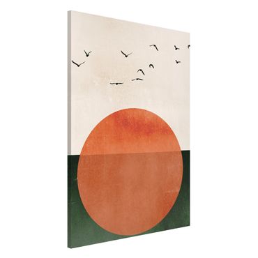 Magnetic memo board - Flock Of Birds In Front Of Rising Sun