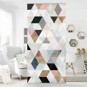 Room divider - Watercolour Mosaic With Triangles I