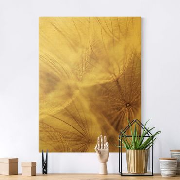 Canvas print gold - Detailed Dandelion Macro Shot With Vintage Blur Effect