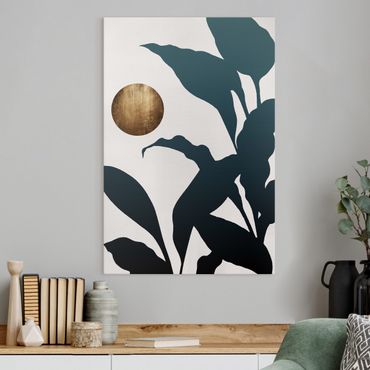 Print on canvas - Golden Moon In The Jungle