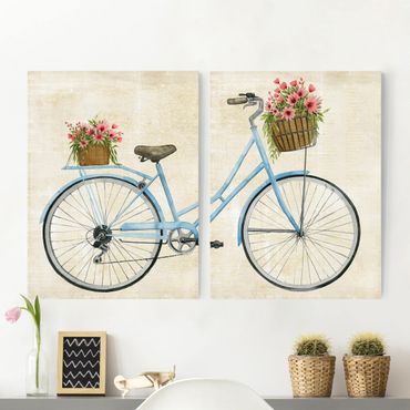 Print on canvas - Flowers Courier Set I