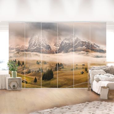Sliding panel curtains set - Myths of the Dolomites