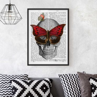 Framed poster - Scary Reading - Butterfly Mask