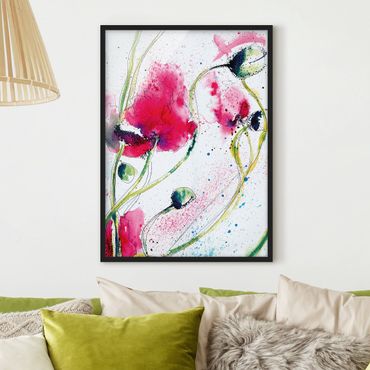 Framed poster - Painted Poppies
