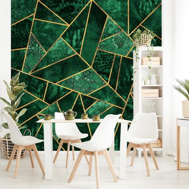 Wallpaper - Dark Emerald With Gold