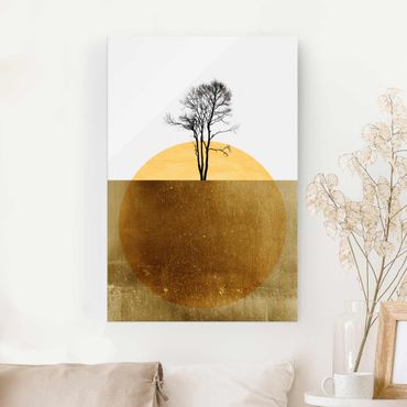 Glass print - Golden Sun With Tree