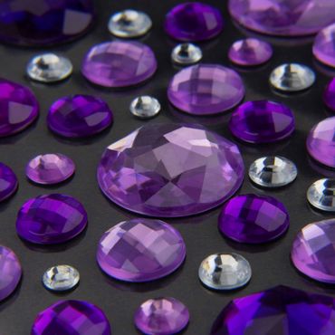 Accessories - 100 X Rhinestones Set - Crystal Silver Purple