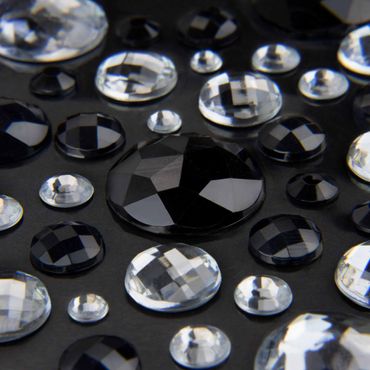 Accessories - 100 X Rhinestones Set - Crystal Silver Black