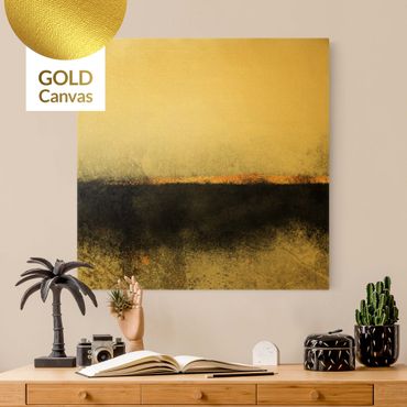 Canvas print - Abstract Golden Horizon Black And White