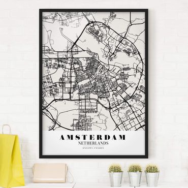 Framed poster - Amsterdam City Map - Classic