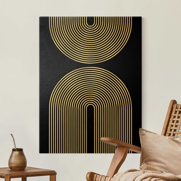 Canvas print gold - Geometrical Shapes - Rainbows Black And White