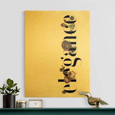 Canvas print gold - Elegance - Flowers