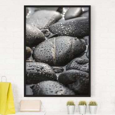 Framed poster - Black Stones In Water