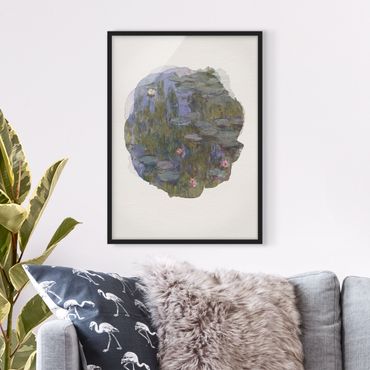 Framed poster - WaterColours - Claude Monet - Water Lilies (Nympheas)