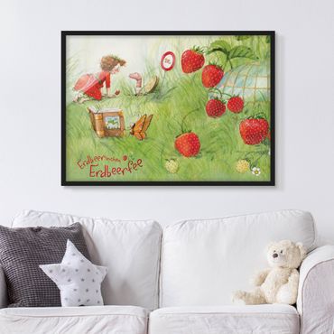 Framed poster - Little Strawberry Strawberry Fairy- With Worm Home