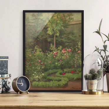 Framed poster - Camille Pissarro - A Rose Garden
