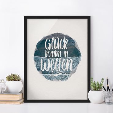 Framed poster - WaterColours - Luck Comes In Waves