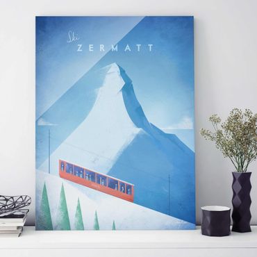 Glass print - Travel Poster - Zermatt