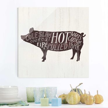 Glass print - Farm BBQ - Pig